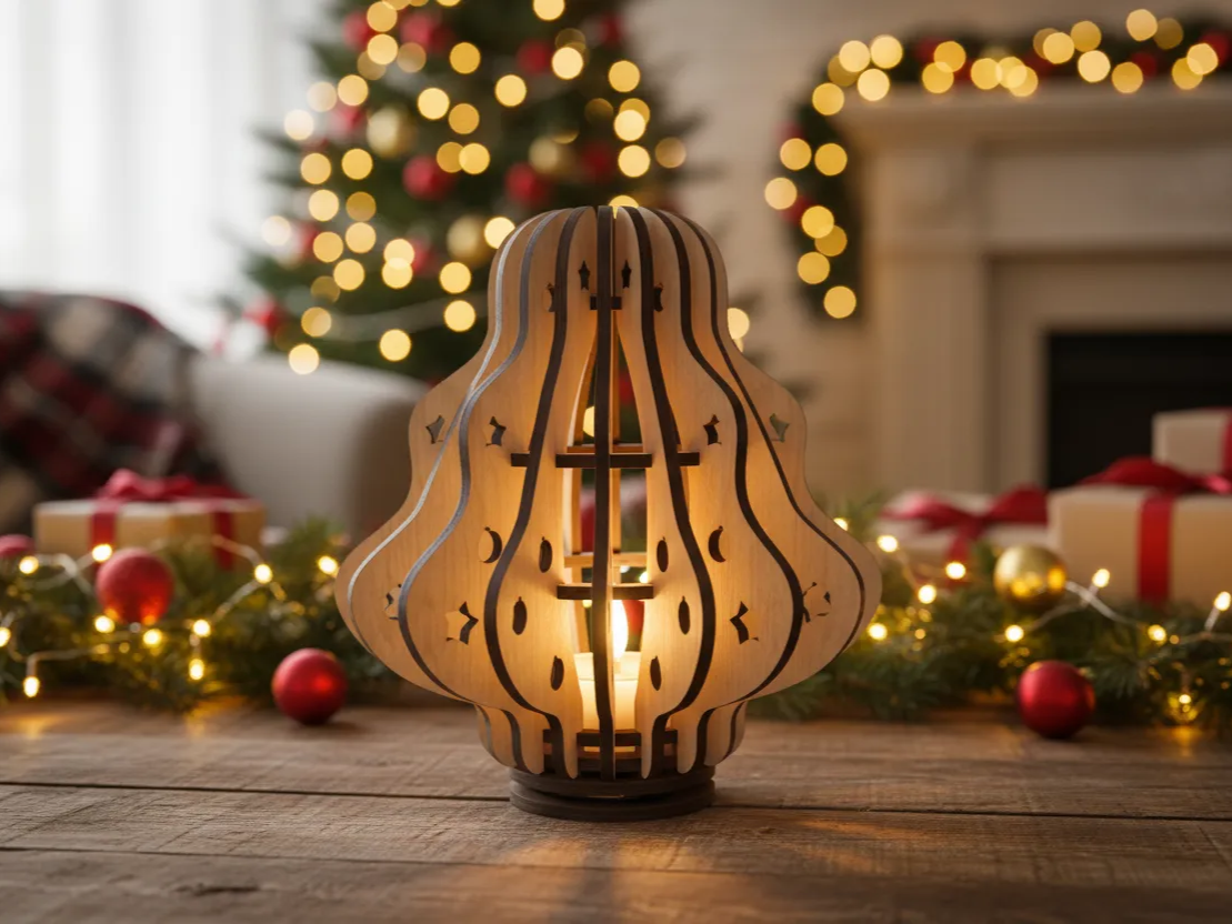 Modern Christmas tree LED tealight holder