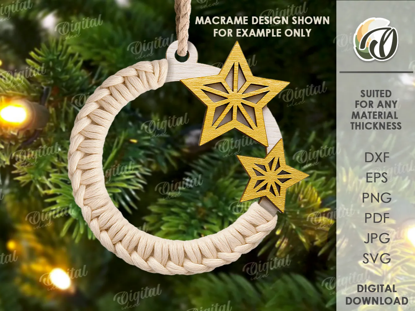 3D Macramé-Style Ornament ceiling Christmas decoration idea