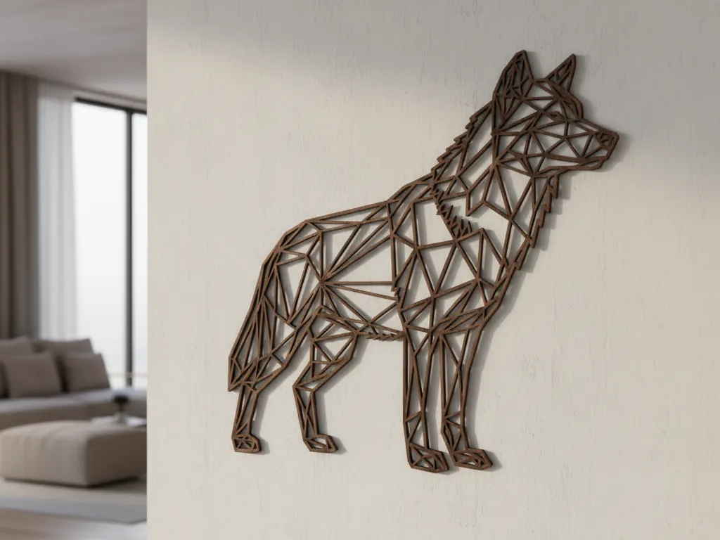 Standing Wolf Wall Art SVG | Laser Cut File | Geometric Low-Poly ...