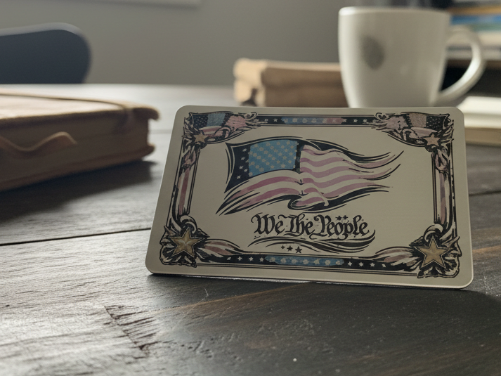 A Color American Flag with Border - Version #2 — free patriotic laser/print project file on Atomm