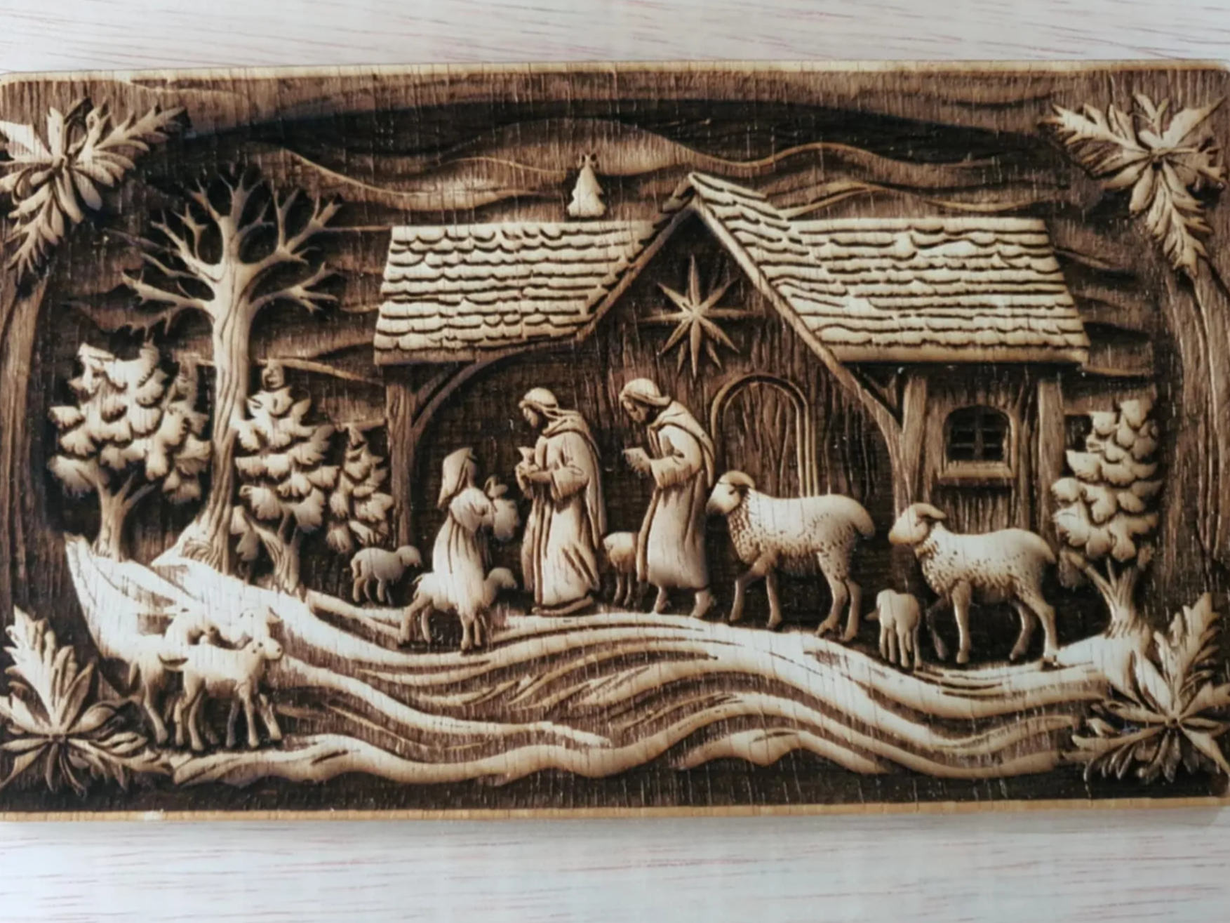 3D Christmas Nativity scene layered laser cut decoration