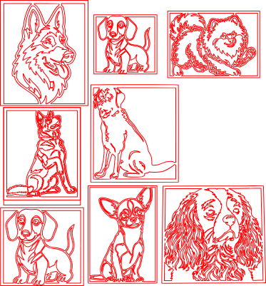 Aimants de réfrigérateur thème Chiens.xcs