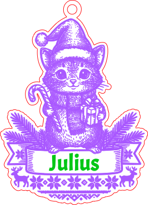 Personalized Cat Christmas Ornament – Custom Name.xcs