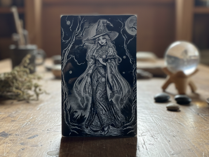 Witch in Forest Business card with Moonlit Night Scene | Free Files - Atomm