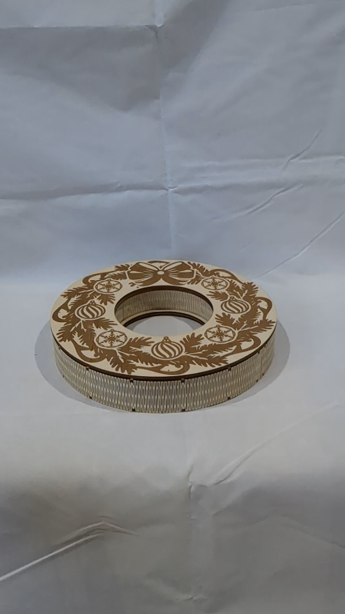 [Laser cut and engrave] Christmas Wreath Box, laser cutting design. Laser cut pattern, xmas box, christmas candy. Christmas gift, gift boxes, christmas decorations.