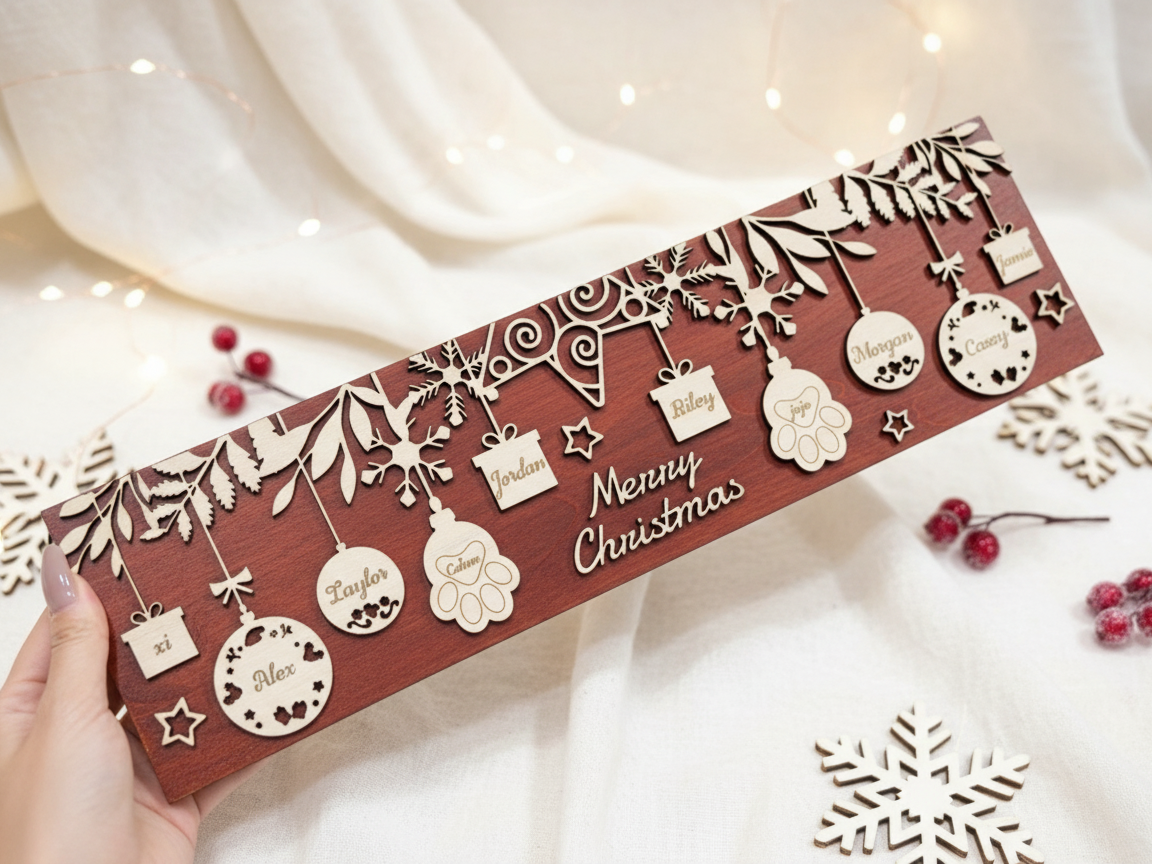 "Merry Christmas" Wooden Family Sign christmas gift design