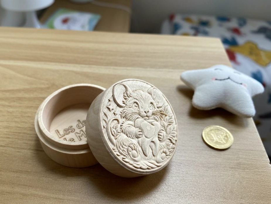 Round Box with Mouse & Tooth Design gift box design