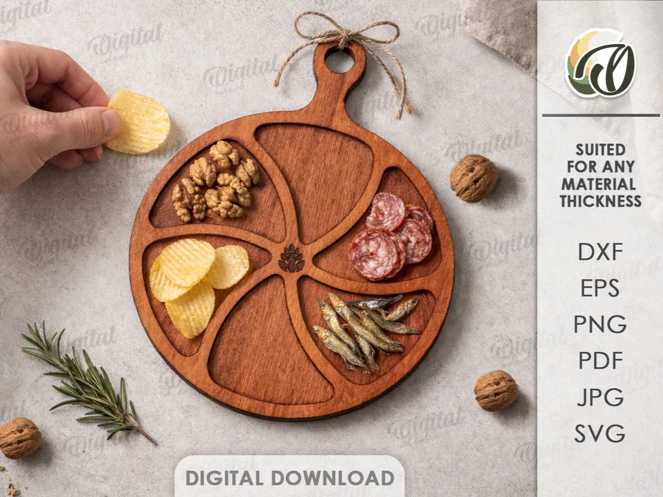 Chopping-Board-Shaped Serving Tray cutting board design