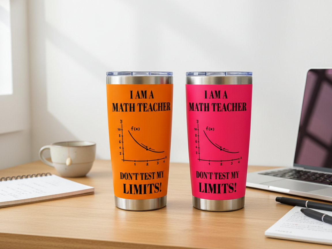 "Don't Test My Limits" Math Teacher Tumbler teacher gift design