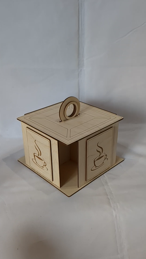 [Laser cut and engrave] Gift box cups, box with handle and lid, laser cut design, greeting boxes. Laser cutting model, cup storage. Gift for her, kitchen decor.
