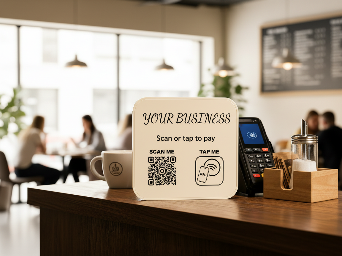 Square QR Code and NFC Payment Sign for Business Counter | Free Files ...
