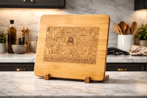 [Laser cut and engrave] Laser Engraved Egyptian Hieroglyphs Bamboo Cutting Board