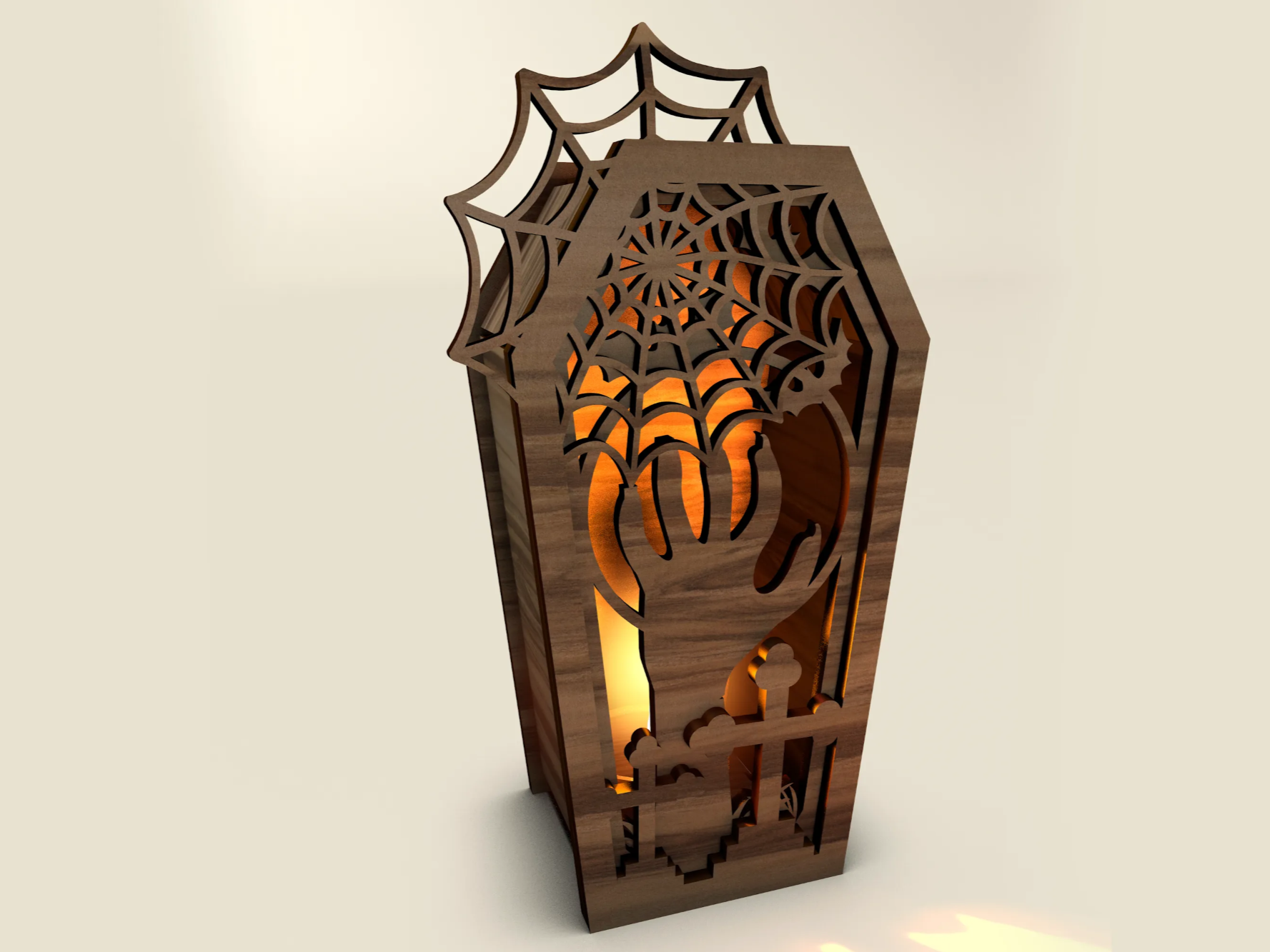Coffin Candle Holder Halloween lantern and light-up decoration idea