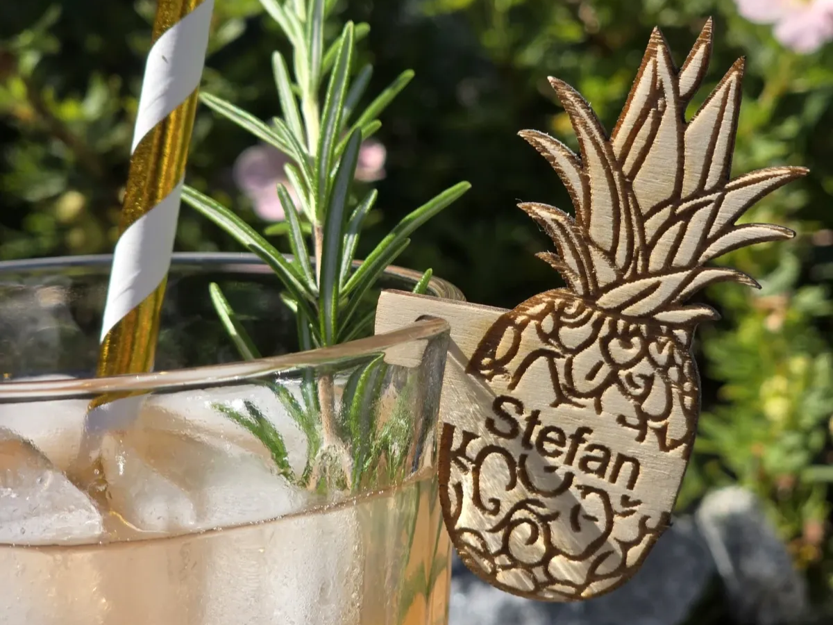 Pineapple cocktail decoration / name tag laser cut summer decor design