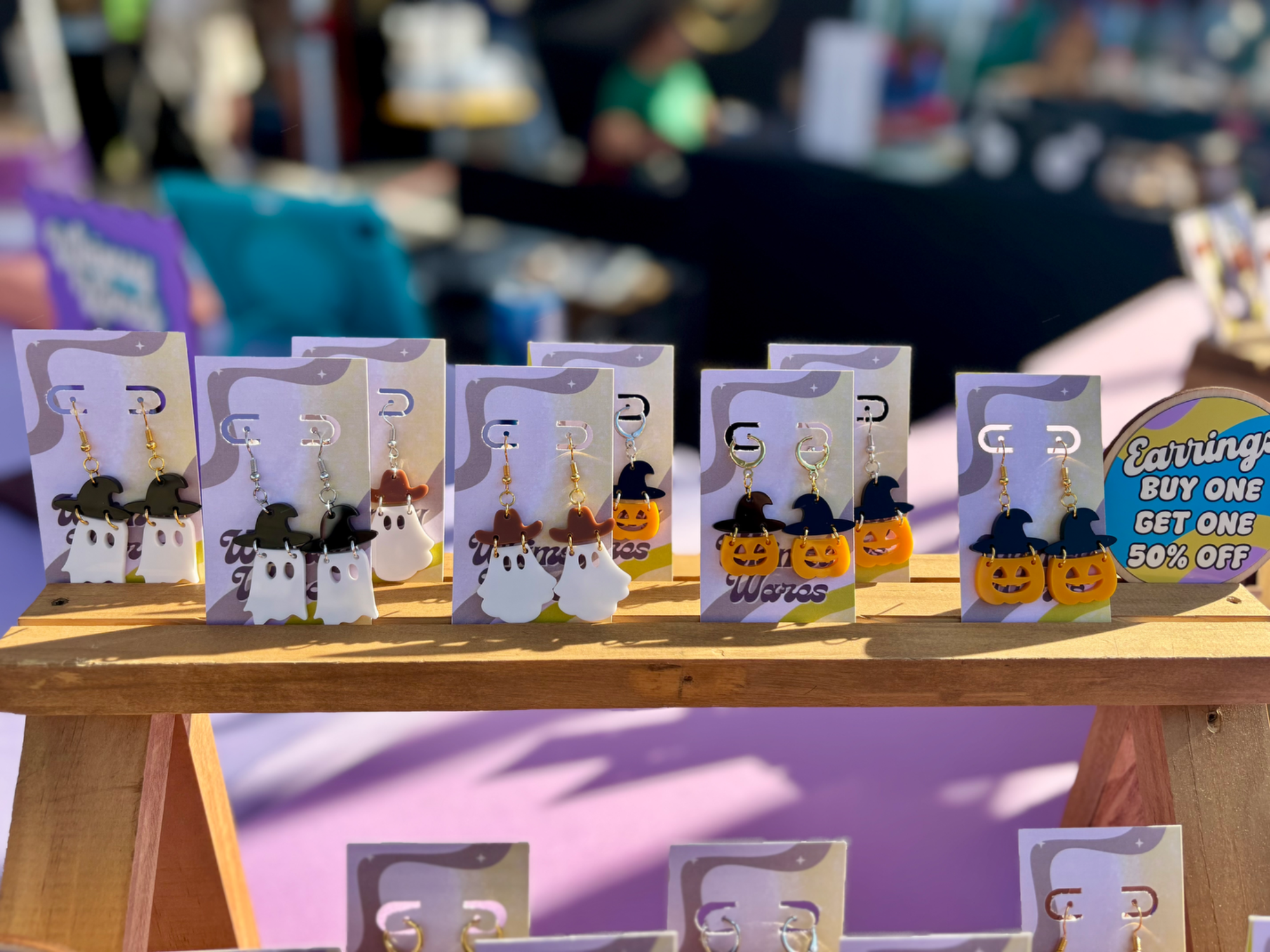 Witch & Cowboy Ghost & Jack-o'-Lantern Earring Bundle