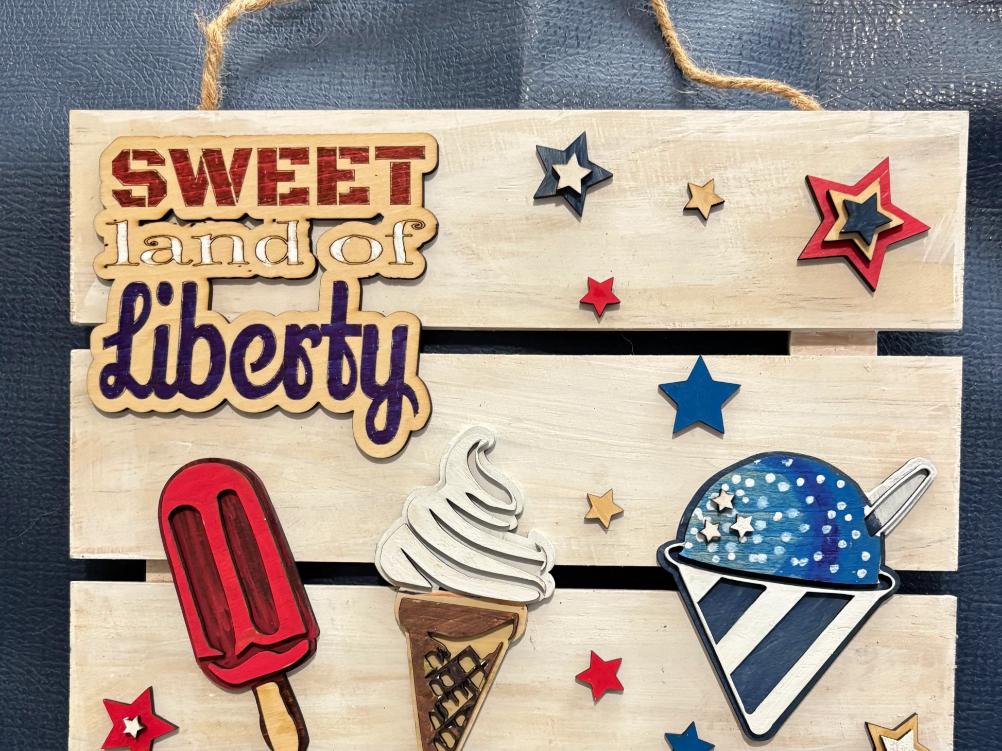 Sweet Land of Liberty Sign — free patriotic laser/print project file on Atomm