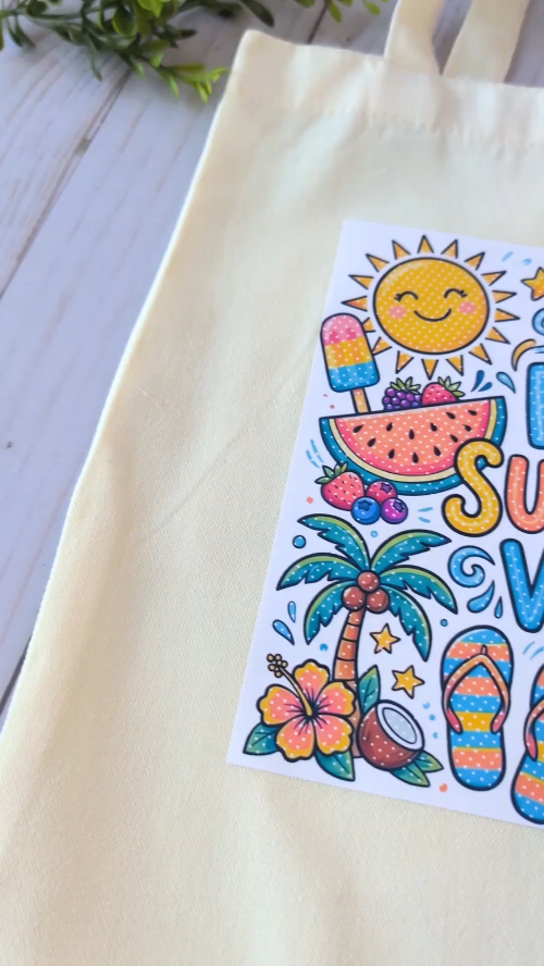 [DTF Printing] Fun Summer Vibes Canvas Tote Bag