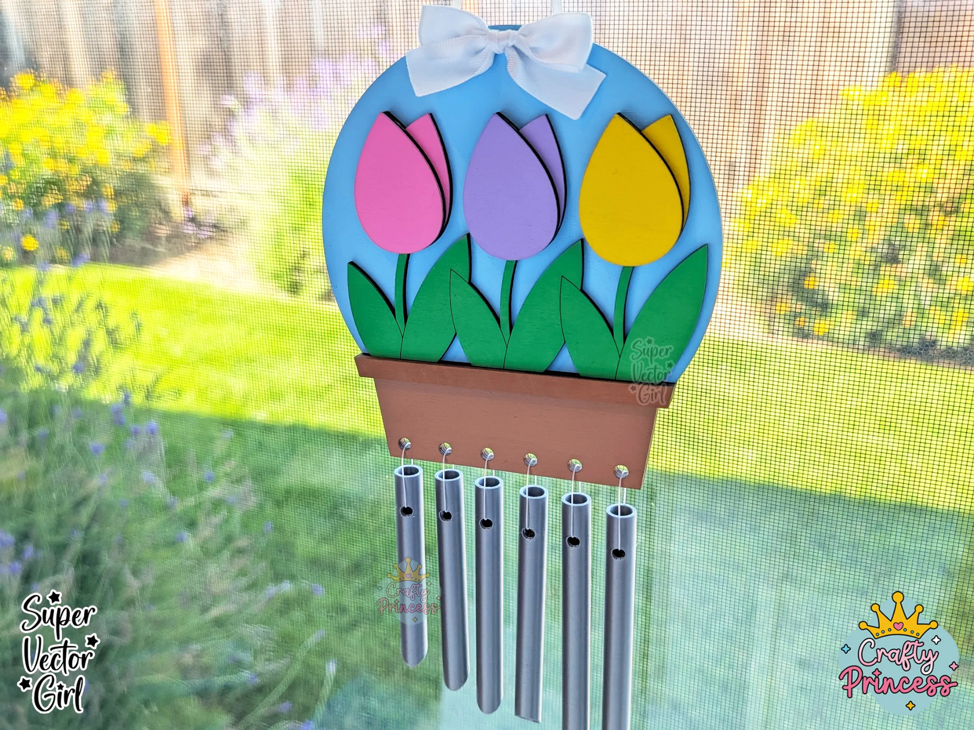Carillon éolien tulipe de jardin - modèle de décoration de jardin