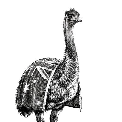 Emu Draped In Australian Flag.xcs