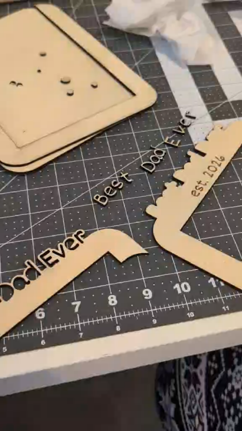 [Laser cut and engrave] Best Dad Ever est.2026 5x7 Photo Frame