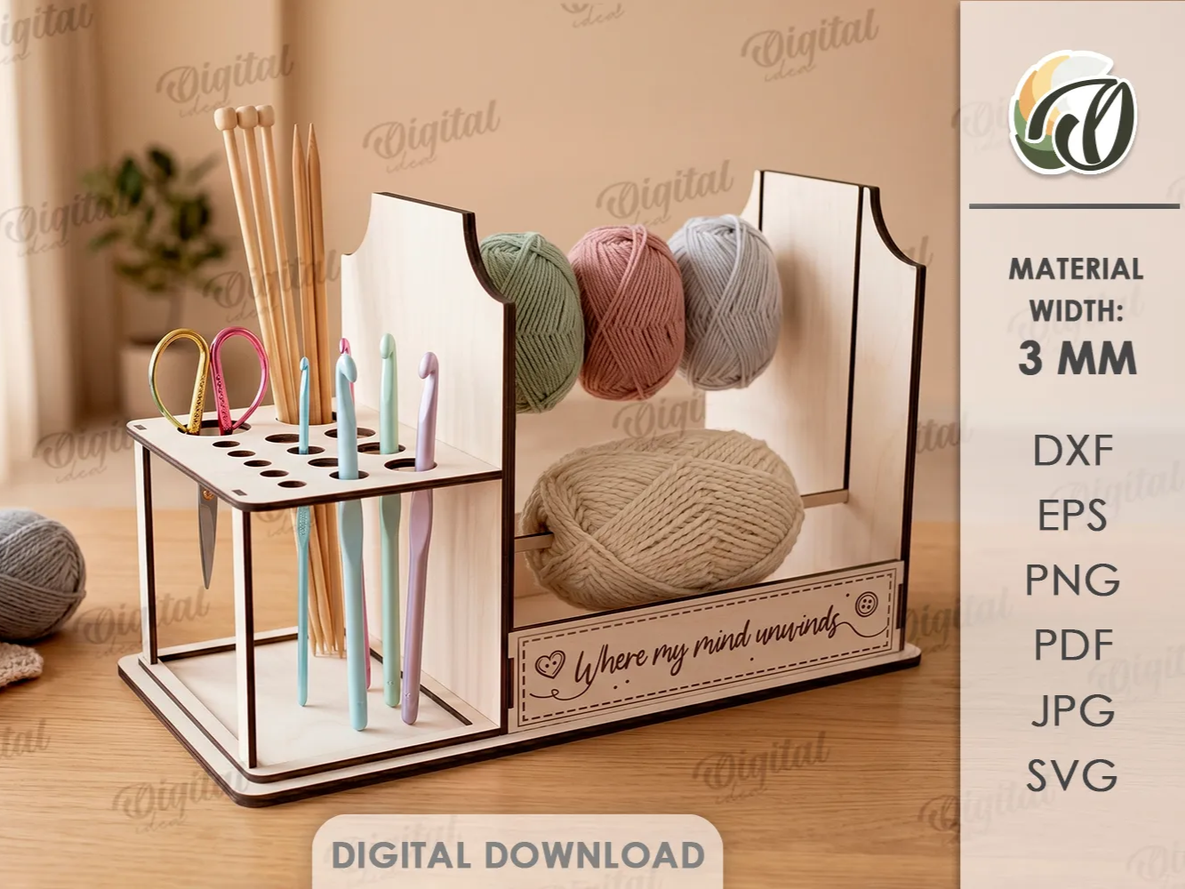 3D Yarn holder for crocheting