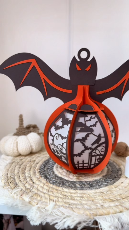 [Laser cut and engrave] Halloween Pumpkin Lantern Paper Cut Bundle, Spooky Decor SVG, 3D Light Box Paper Craft Template, Tea Light Holder, Happy Halloween Party Decoration