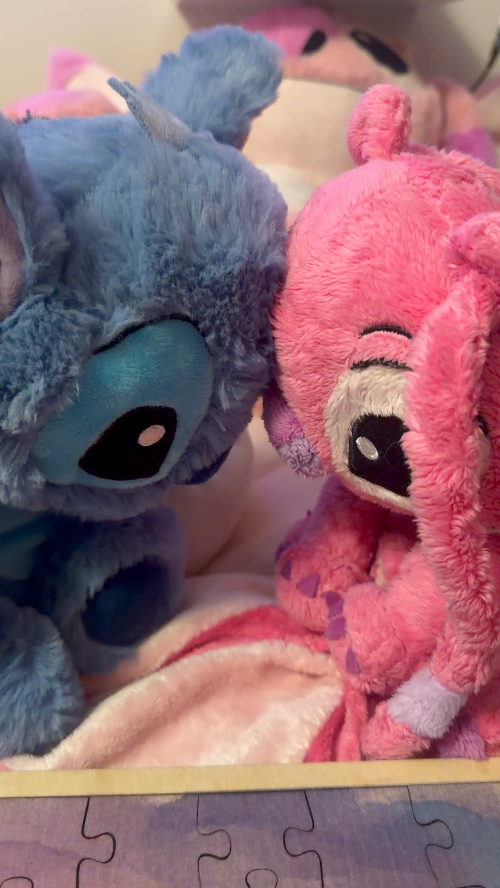 [Laser cut and engrave,Inkjet printing] Stitch and Angel watercolor jigsaw puzzle