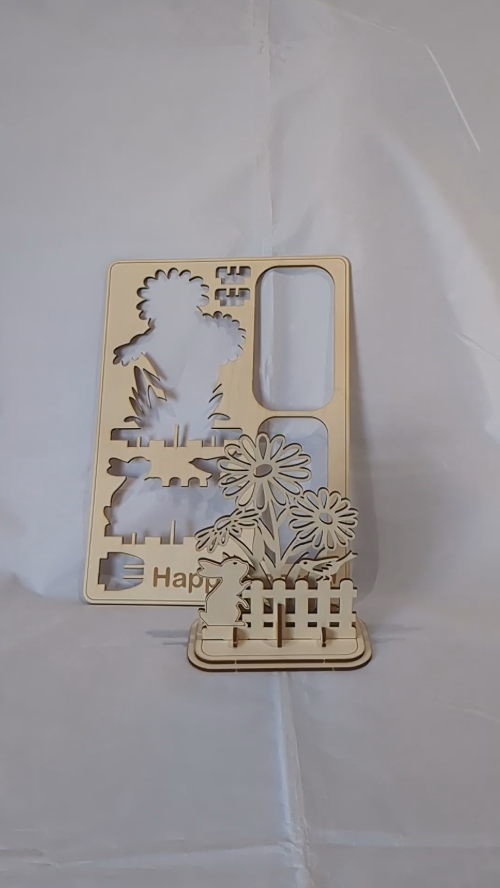 [Laser cut and engrave] Easter Gift Card Bunny Flowers Laser Cut Design, Greeting Cards Laser Cutting Template