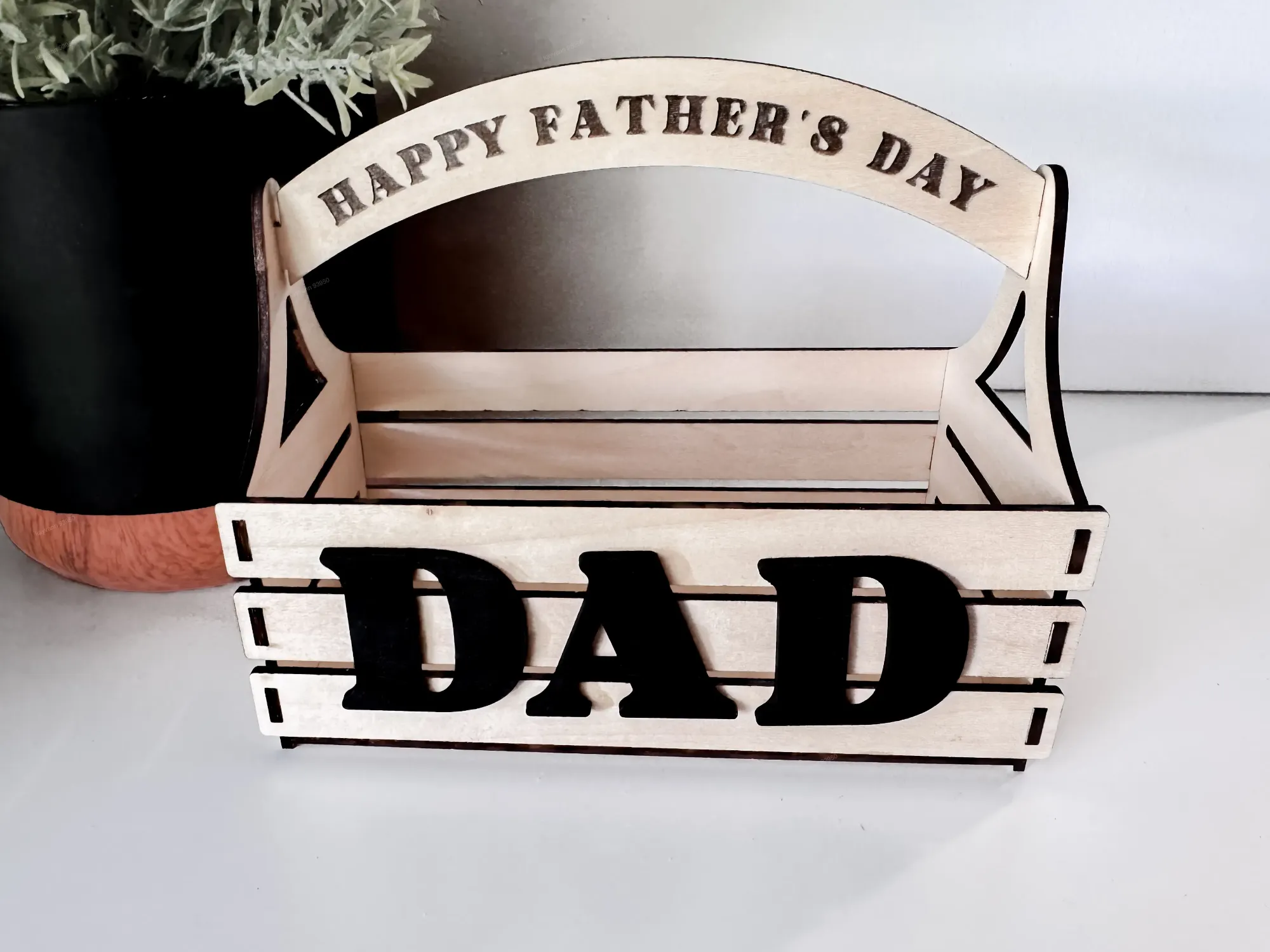 Wooden Dad Gift Basket (Small) father's day gift design
