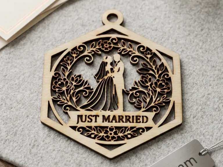 Just Married Hexagon Tag wedding favor return gift idea
