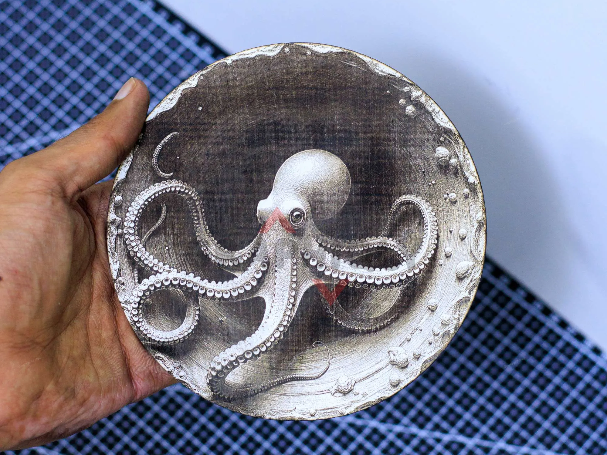 Octopus 3D illusion laser cut summer decor design