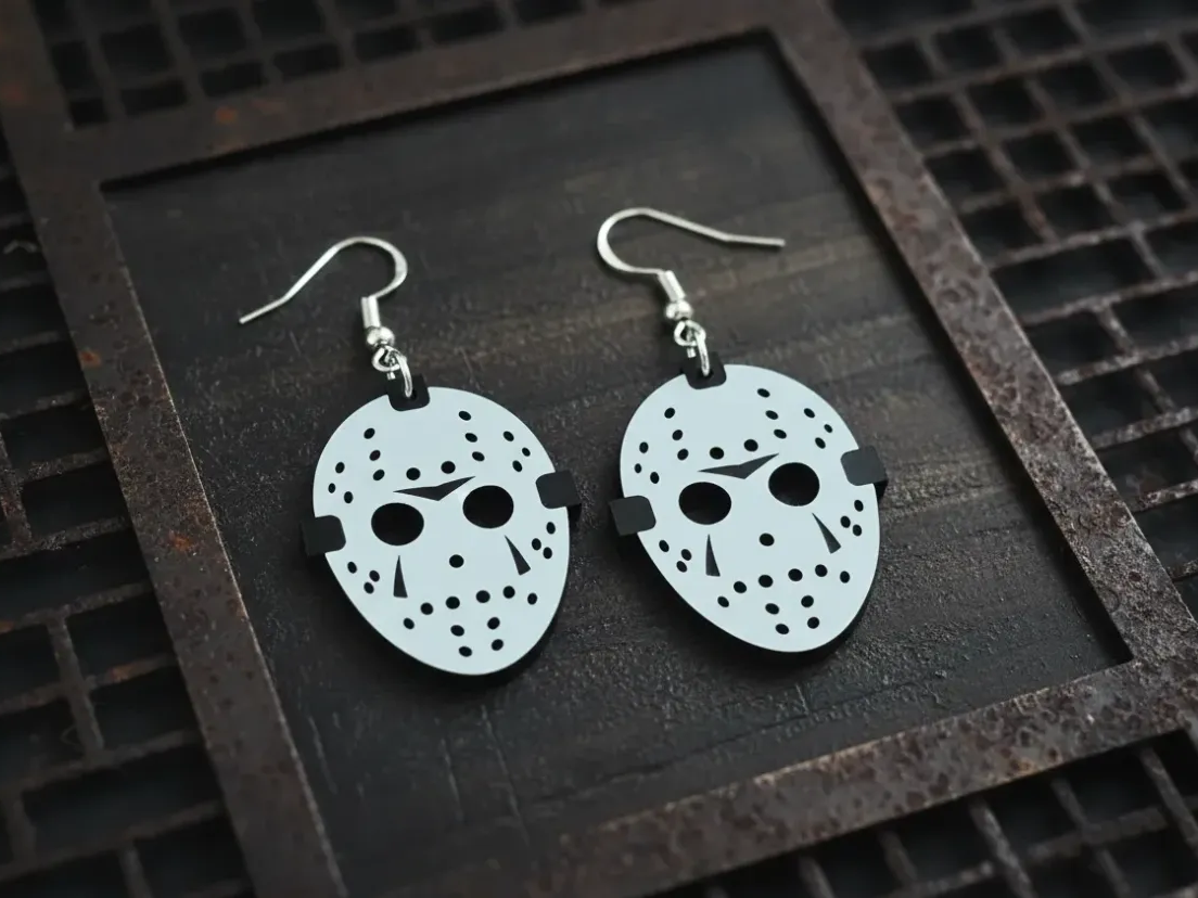 Jason Horror Mask Halloween Earrings
