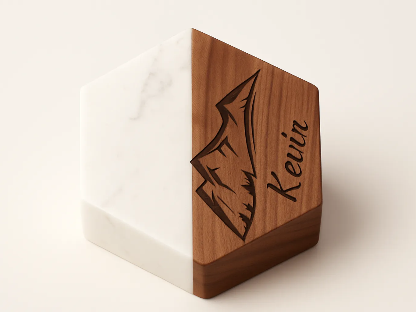 a wood and marble coaster!