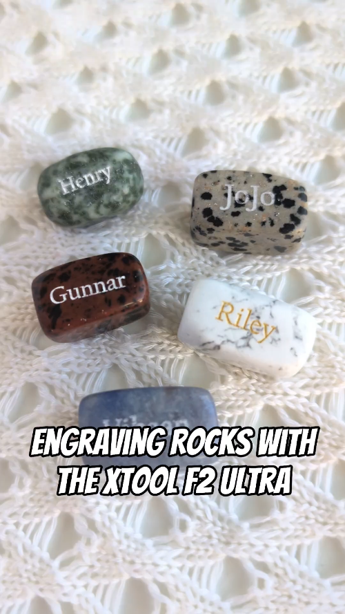 [Laser cut and engrave] Personalized Polished Stone Keepsakes with Custom Names