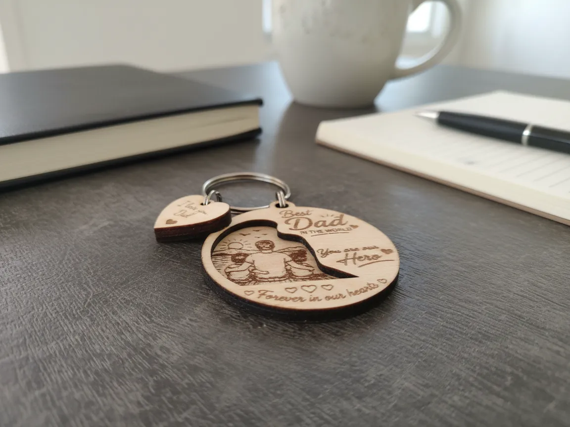 "World's Best Dad" Wooden Keychain (Multi-Layered + Single Version) father's day gift design