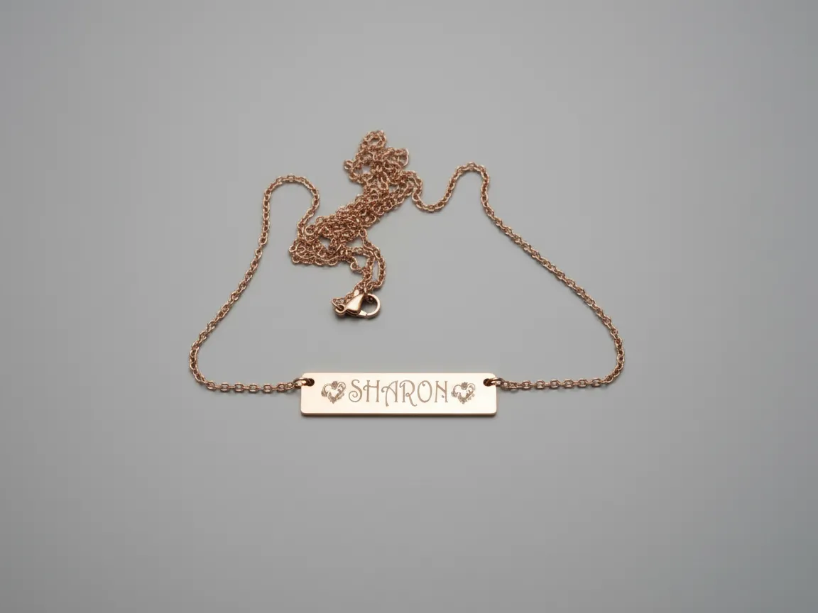Rose Gold Personalized Name Necklace with Hearts gift for her design