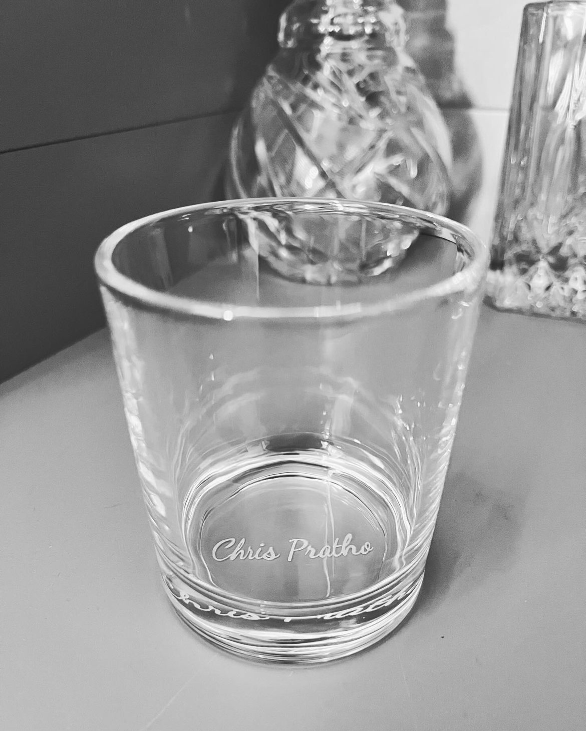 Bottom Engraved Whiskey Glass anniversary gift for him idea