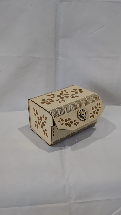 [Laser cut and engrave] Gift jewelry box with lock, laser cutting design, greeting boxes. Laser cut pattern, handmade boxes, floers pattern, birthday gift, gift for her.