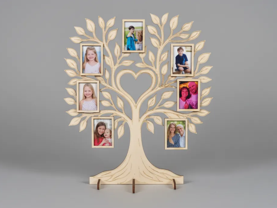 Family Tree Photo Frame Stand with Heart Design gift design