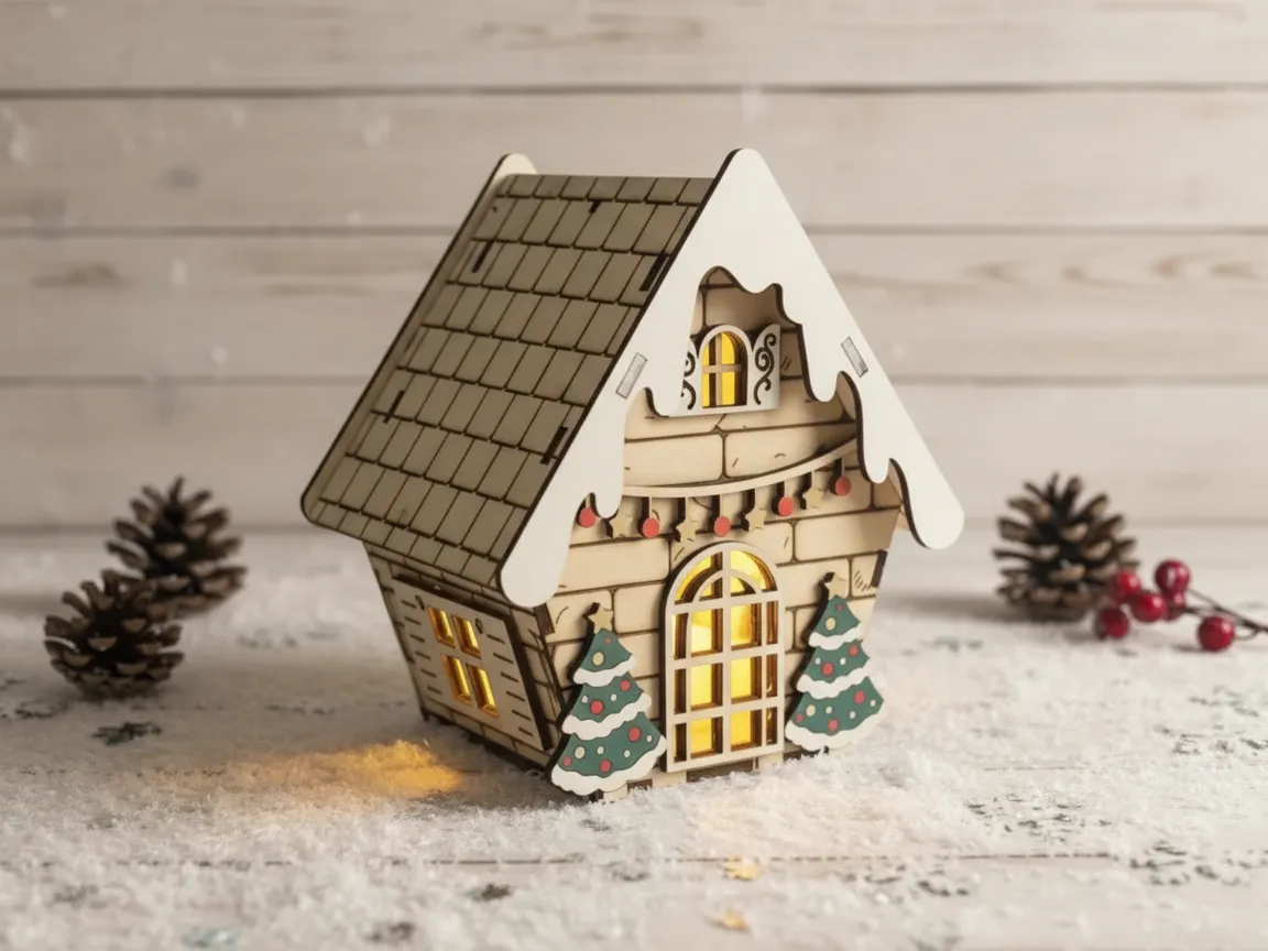 Gingerbread House LED Ornament light up Christmas tree ornament idea