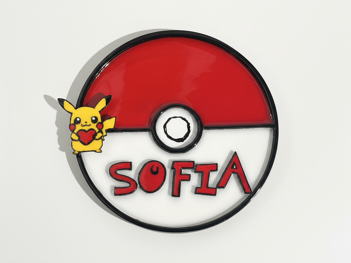 Pikachu and Poke Ball Acrylic Wall Decor wall art Pokemon decor idea