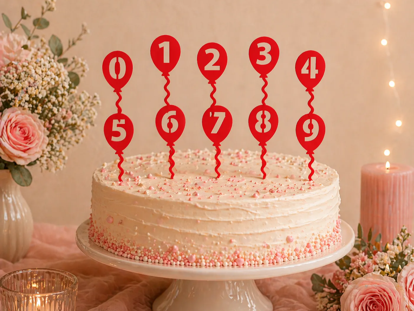 Balloon Number Cake Topper SVG Bundle Numbers 0–9 Birthday Cake Decor ...