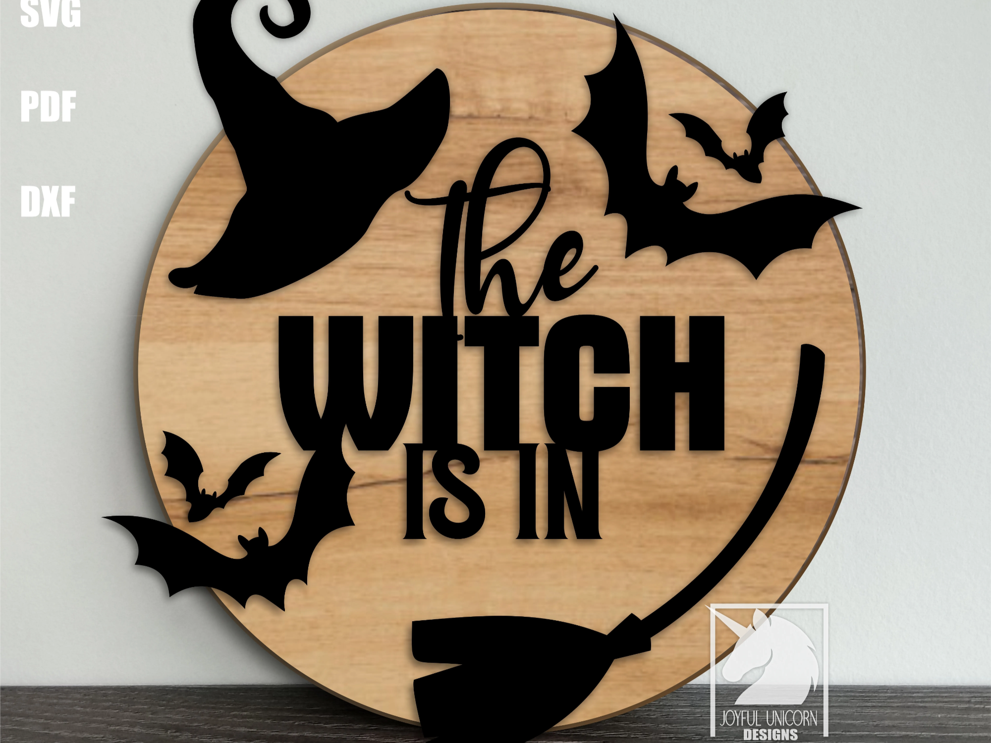 The Witch Is In Door Hanger SVG, Halloween Wood Sign SVG, Glowforge and ...