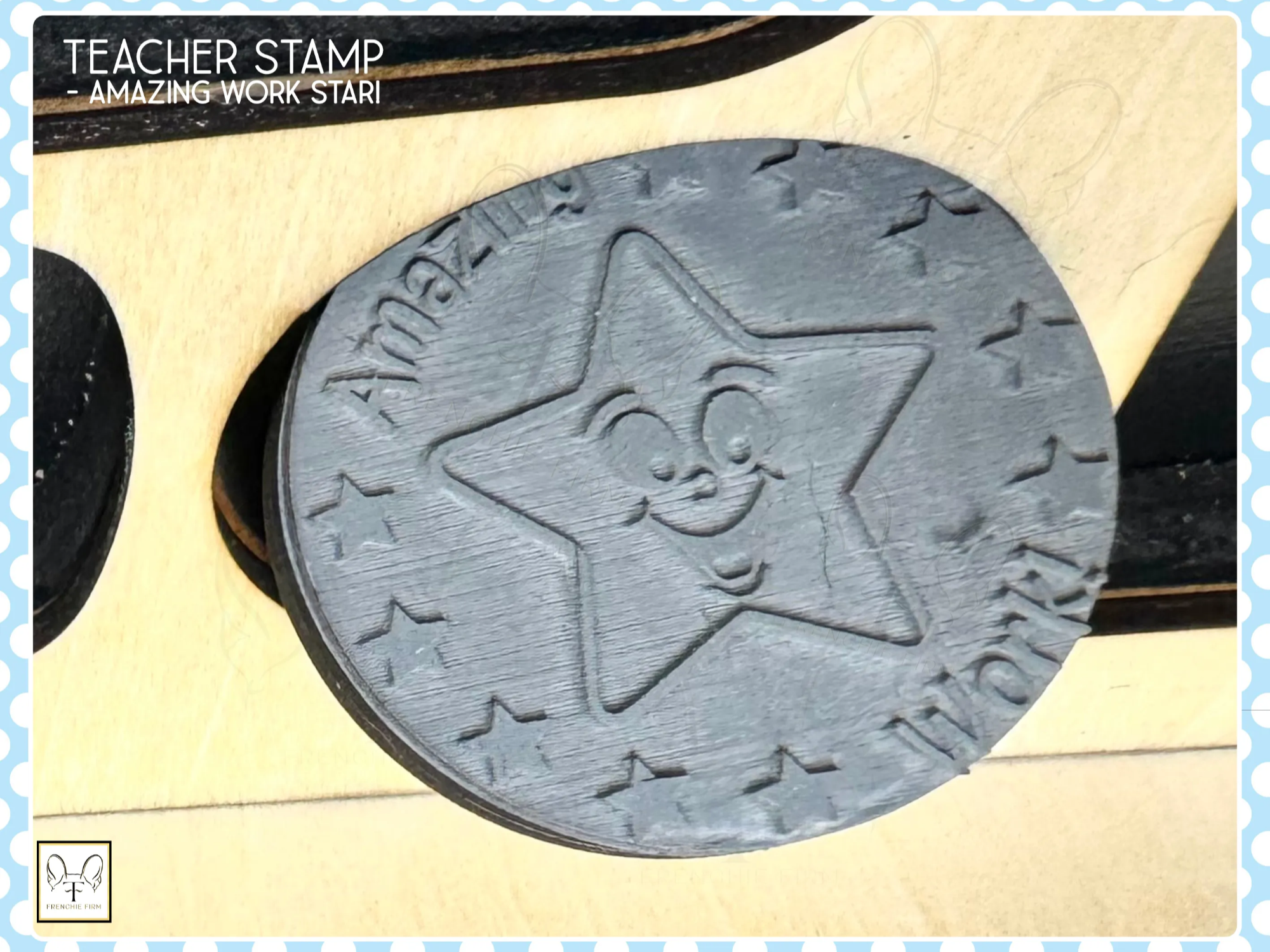 "Amazing Work" Star Design Stamp teacher gift design