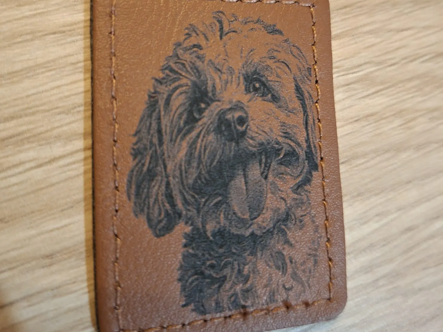 Pet Portrait Leather Keychain custom leather keychain idea