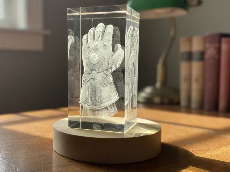 Infinity Gauntlet 3D illusion crystal display gift idea