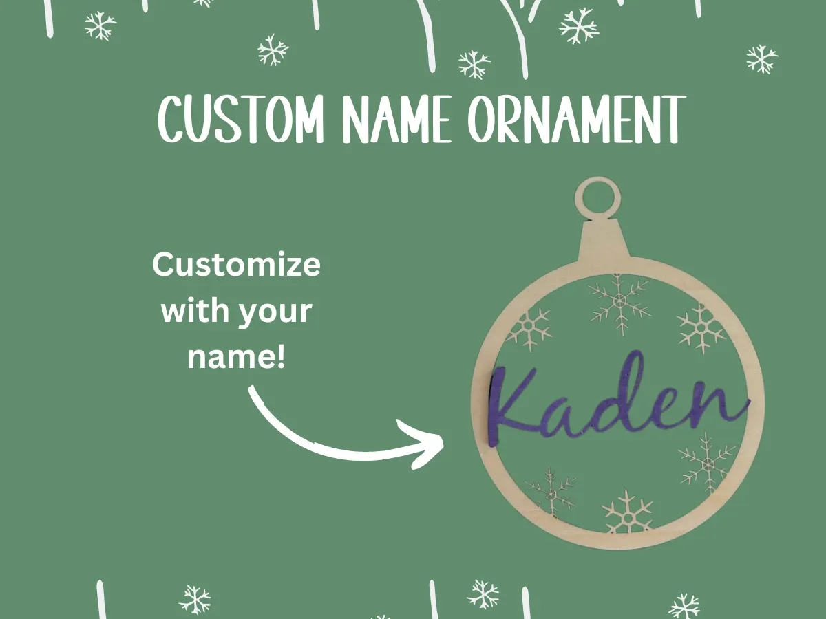 Custom Name Ornament personalized ornament design on Atomm
