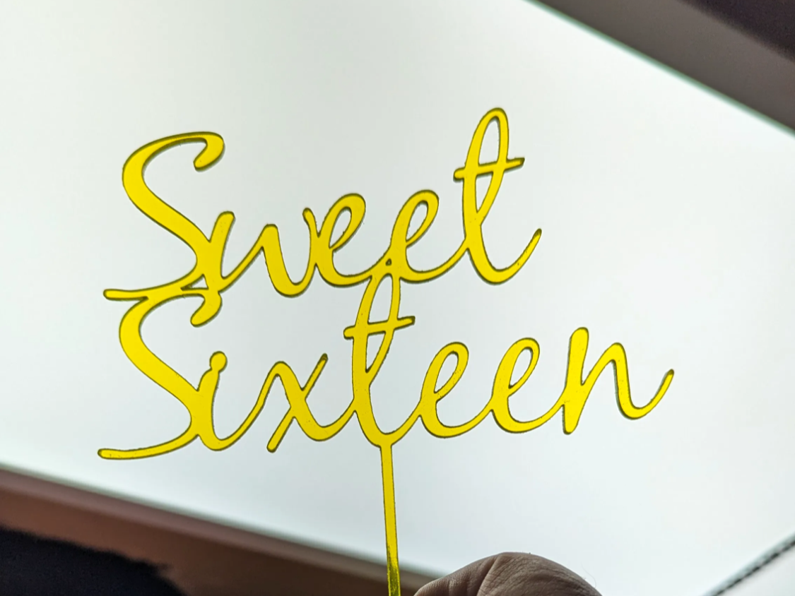 Sweet sixteen acrylic cake topper