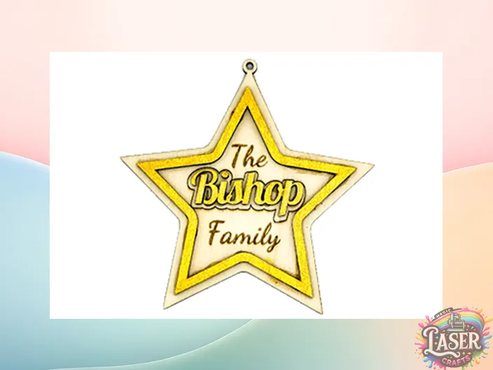 Personalized Family Star personalized ornament design on Atomm