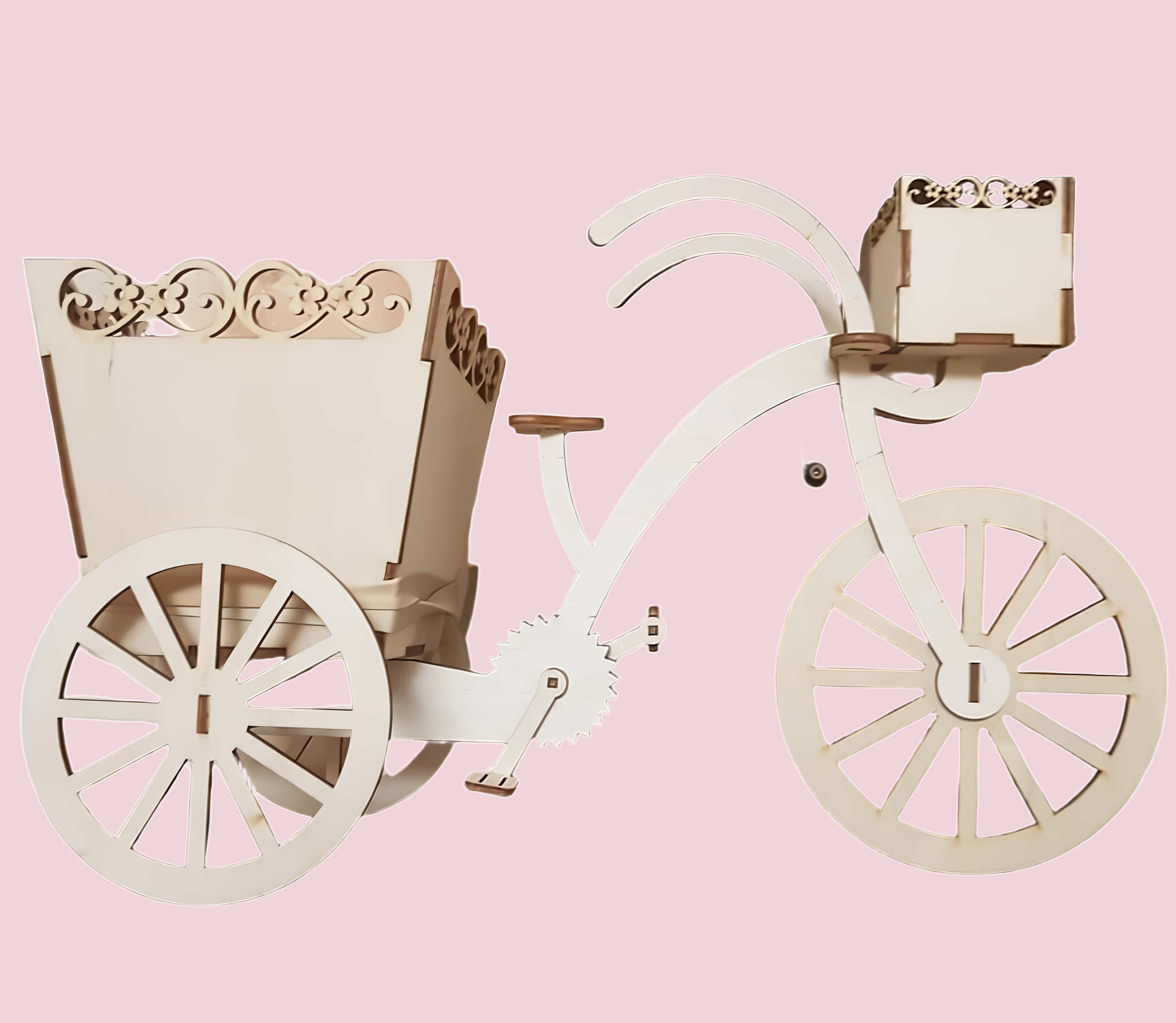 Laser cut bicycle shaped flower stand planter